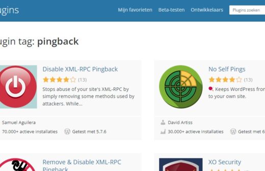 Pingback en trackback plugins